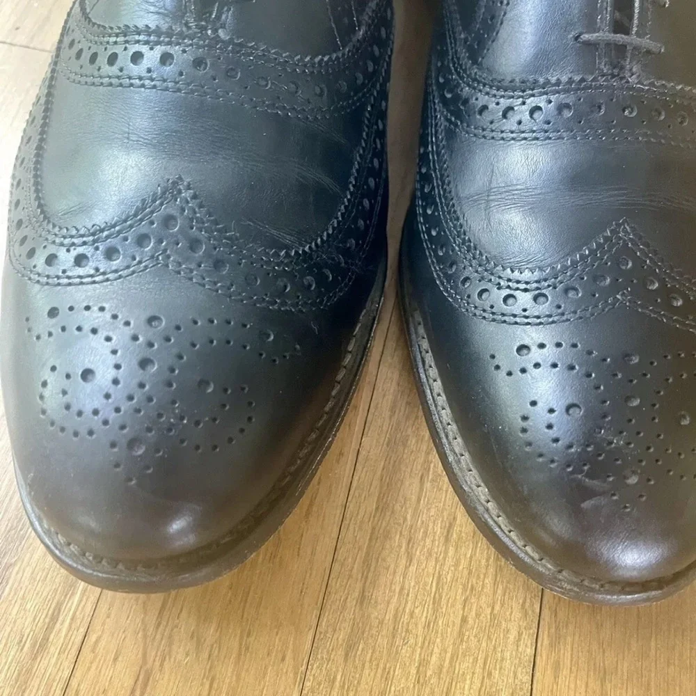 Allen Edmonds Wingtip Oxfords 13 D | Luxury Men’s Black Dress Shoes 13  D |  EUC